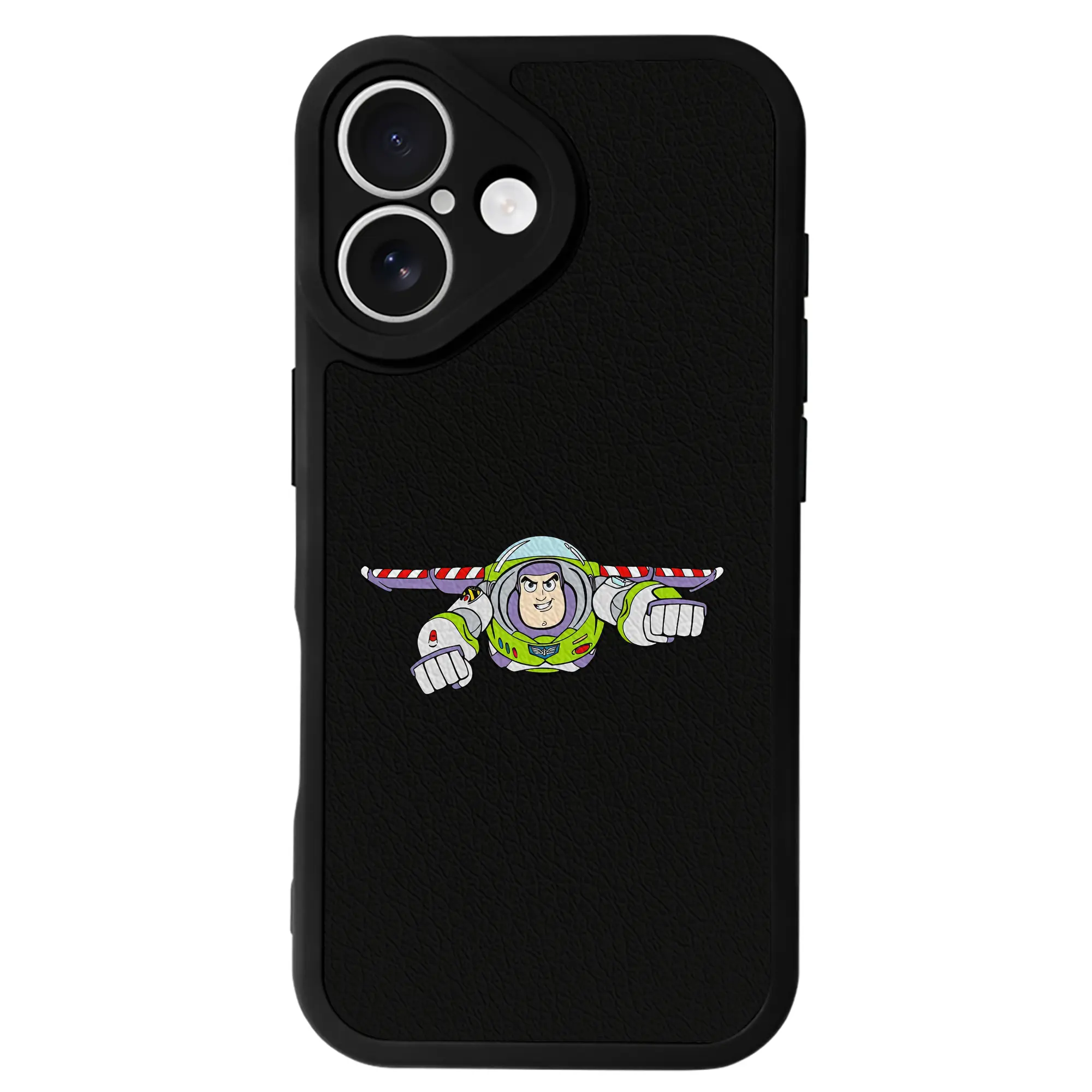 トイ・ストーリー グッズ バズ・ライトイヤー - IPhone 16シリーズ対応 ・ シリコンスマホケース ・ レザー調 ・ 高精度フィット ・ 耐衝撃 ・ ワイヤレス充電対応 ・ 精密カット